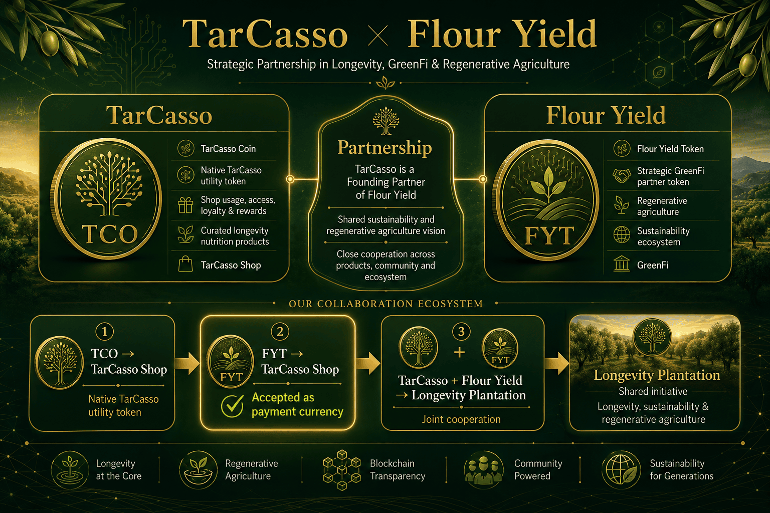 TarCasso and Flour Yield Token cooperate in the Longevity Plantage project